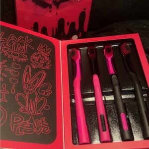 Pink and Black Toothbrush Set
